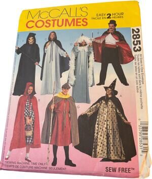 McCall's 2853 Misses Men 7 Capes & Tunics Costumes Sewing Pattern S-M-L-XL